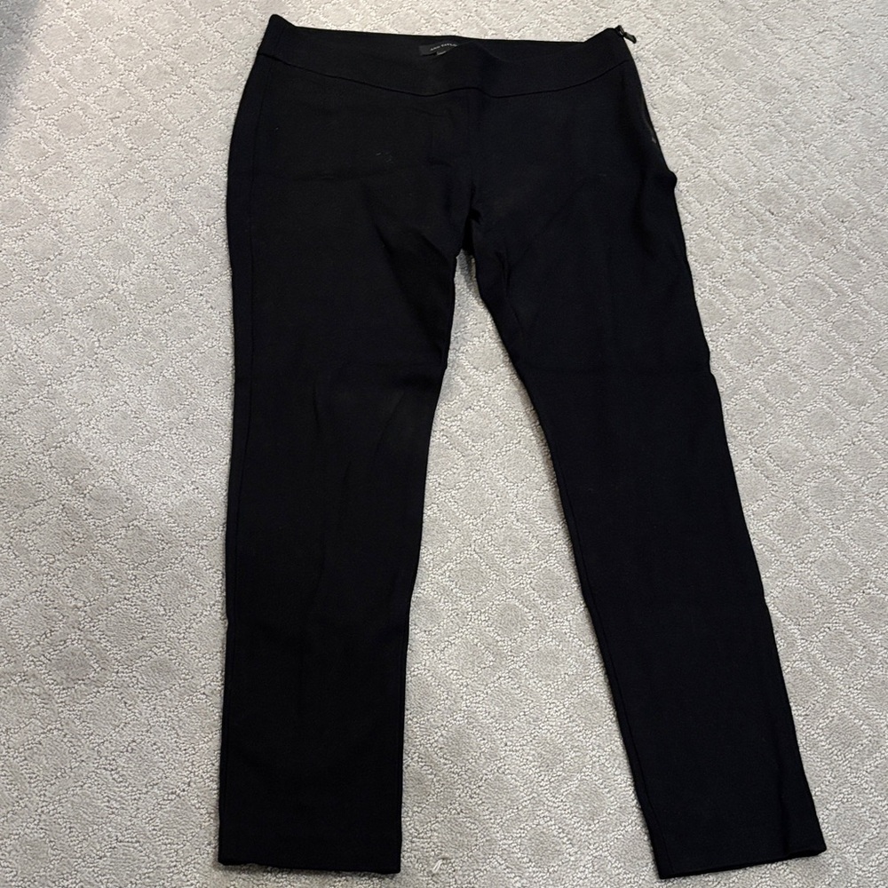 Ann Taylor Ponte Side Zip Black Skinny Pants